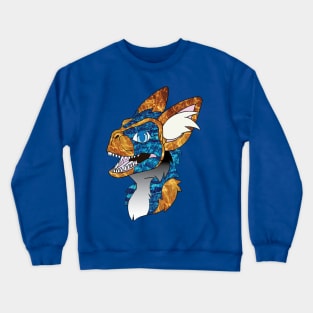 Dino Fursuit Furry Skulldog Fursona blue graphic Crewneck Sweatshirt